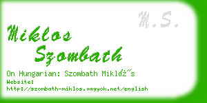 miklos szombath business card